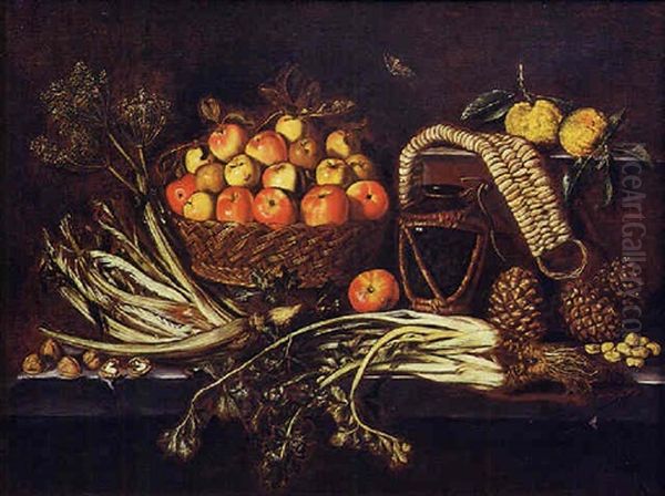 Natura Morta Di Ortaggi E Frutta Oil Painting by Tommaso Salini