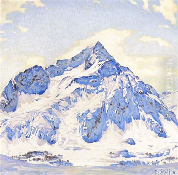 Blick Auf Piz Roseg Oil Painting by Carl Albert Von Salis-Soglio