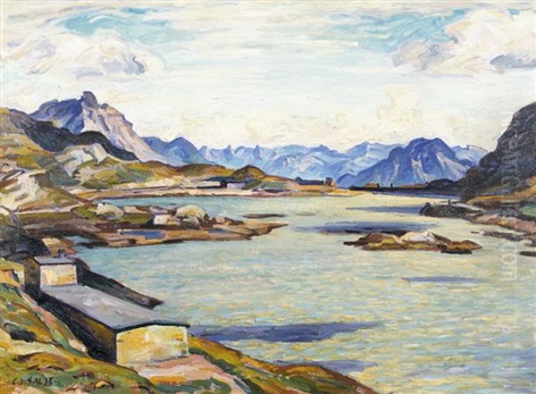 Der Julierpass In Graubunden Oil Painting by Carl Albert Von Salis-Soglio