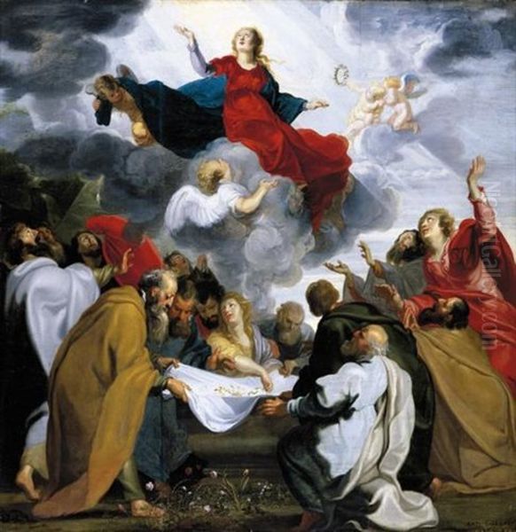 The Assumption Of The Virgin Oil Painting by Anthonis Sallaert