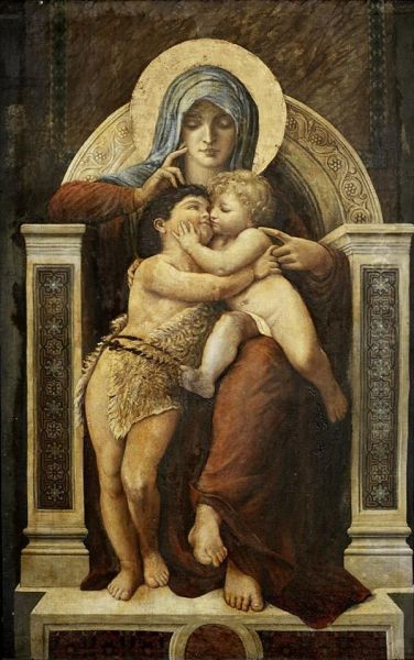 Vierge Portant Saint Jean Baptiste Et L'enfant Jesus Oil Painting by William Bougureau