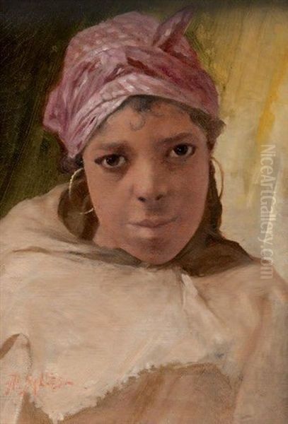 Jeune Algerienne Oil Painting by Pierre-Alexandre Salles