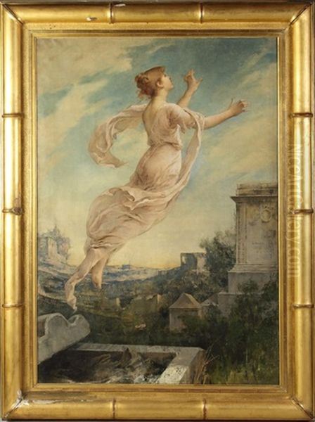 Woman Ascending Oil Painting by Adelaide Salles-Wagner