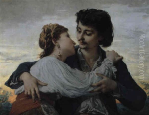 Le Baiser Oil Painting by Adelaide Salles-Wagner