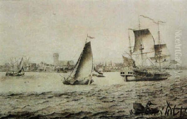 Scene De Marine Oil Painting by Adriaen Van Salm