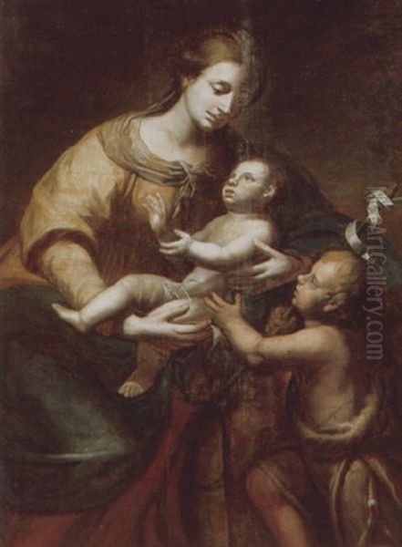 The Madonna And Child With Saint John The Baptist Oil Painting by Enea Salmeggia