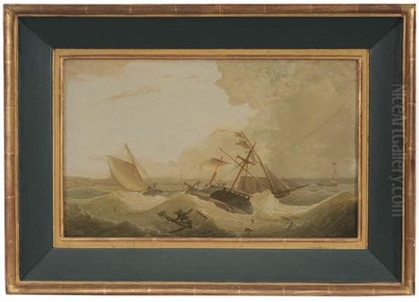 The Ship Genrous [sic] Friends In Distress Oil Painting by Robert Salmon