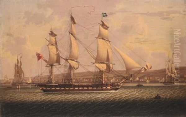 A Man-of-war Of The Red Squadron, Departing The 