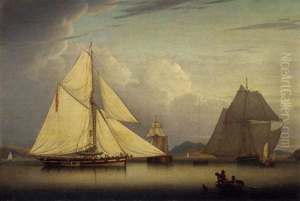 An English Cutter Oil Painting by Robert Salmon