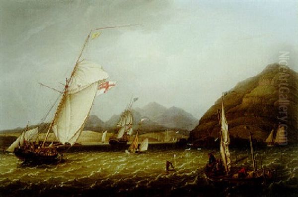 Cutter Going Into Port Oil Painting by Robert Salmon