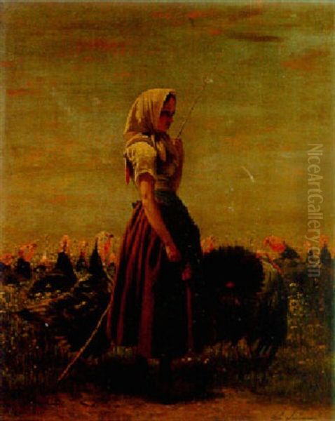 The Turkey Girl by Theodore Frederic de Salmon