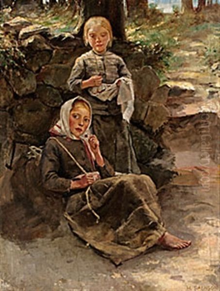 Korsbaren Oil Painting by Hugo Salmson