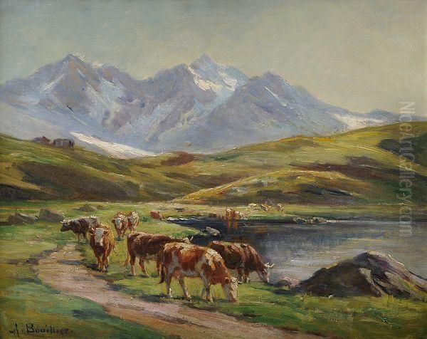 Vaches Au Paturage Oil Painting by Aimable Bouillier