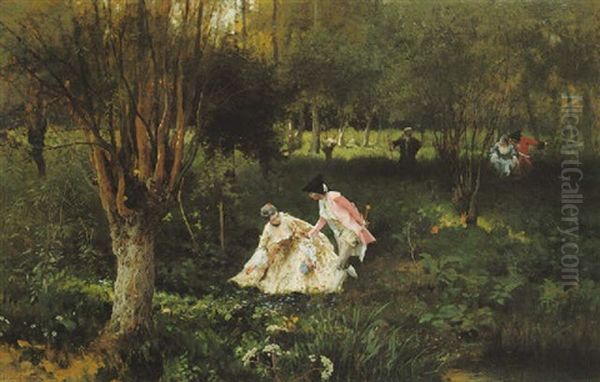 Gathering Flowers by Hugo Salmson