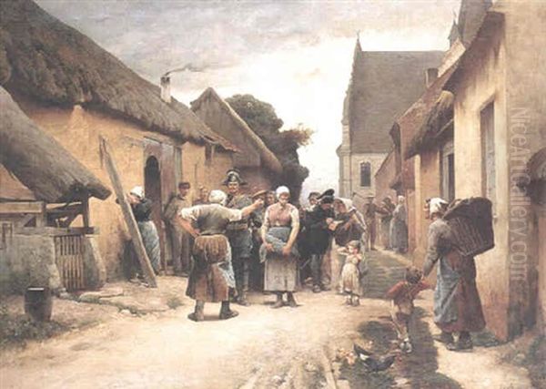 Arresteringen I Picardie Oil Painting by Hugo Salmson