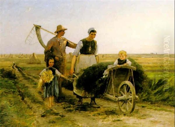 Efter Dagens Arbete Oil Painting by Hugo Salmson