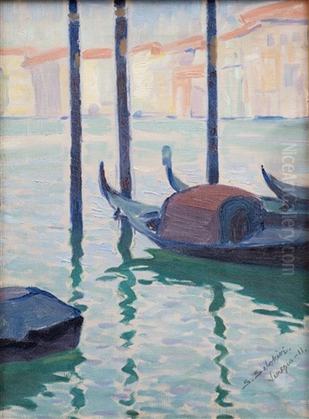 View From Venice Oil Painting by Santeri Salokivi