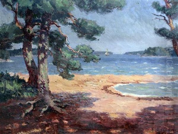 Coastal Scene Oil Painting by Santeri Salokivi