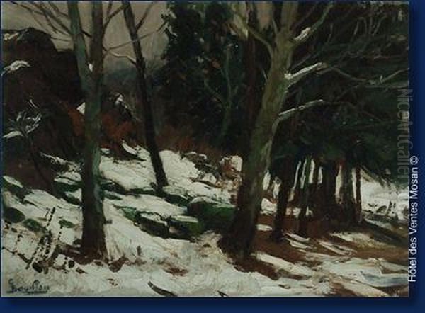 Paysage Hivernal Oil Painting by Georges Bouillon