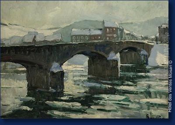 Le Pont D'esneux Oil Painting by Georges Bouillon