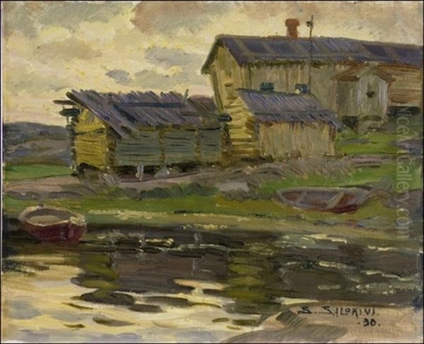 Kalastajan Mokki, Vano Oil Painting by Santeri Salokivi