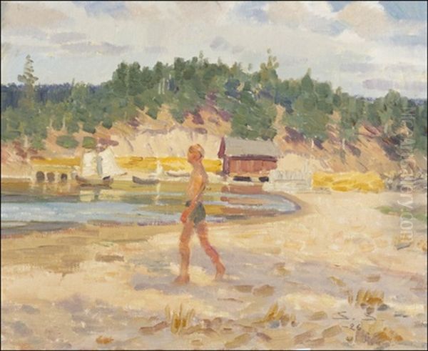 Poika Rannalla Oil Painting by Santeri Salokivi