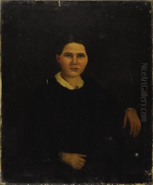 Portrait Of A Woman Oil Painting by Solomon Salomon