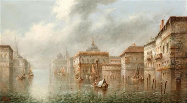 View Of The Grand Canal, Venice Oil Painting by James Salt