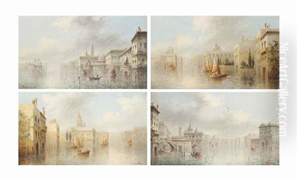 Set Of Four Venetian Capriccios Oil Painting by James Salt