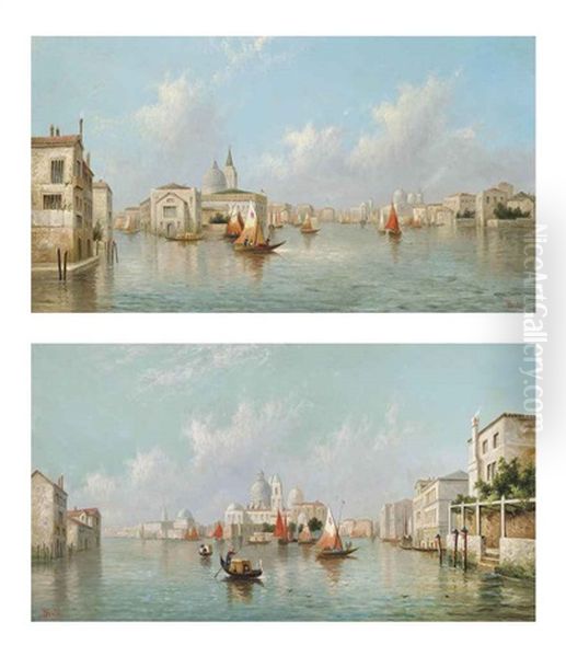 Venetian Capriccios (pair) Oil Painting by James Salt