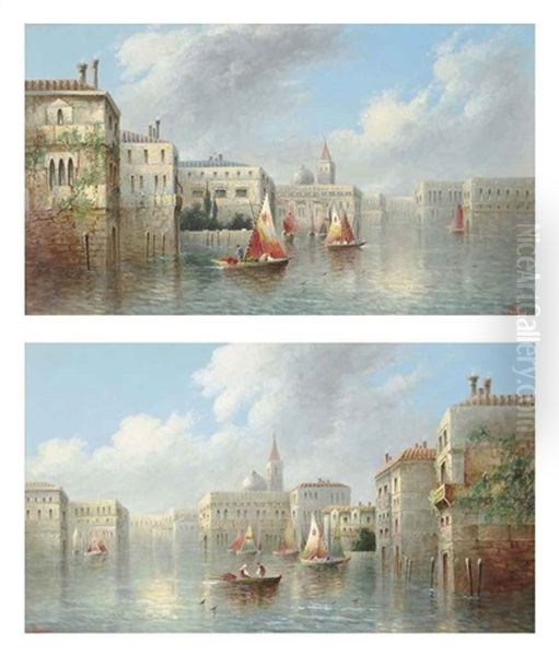 Venetian Capriccio (+ Another; Pair) Oil Painting by James Salt