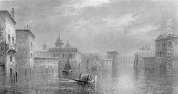 A Venetian Lagoon Oil Painting by James Salt