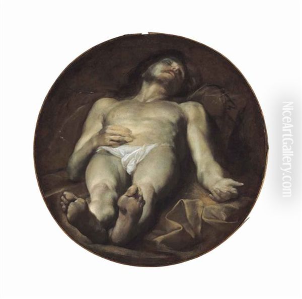 The Dead Christ Oil Painting by Luca Saltarello