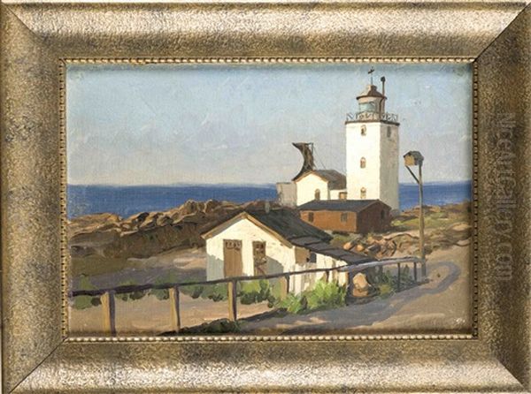 Leuchtturm Am Nordkap Zeigt Oil Painting by Carl Saltzmann