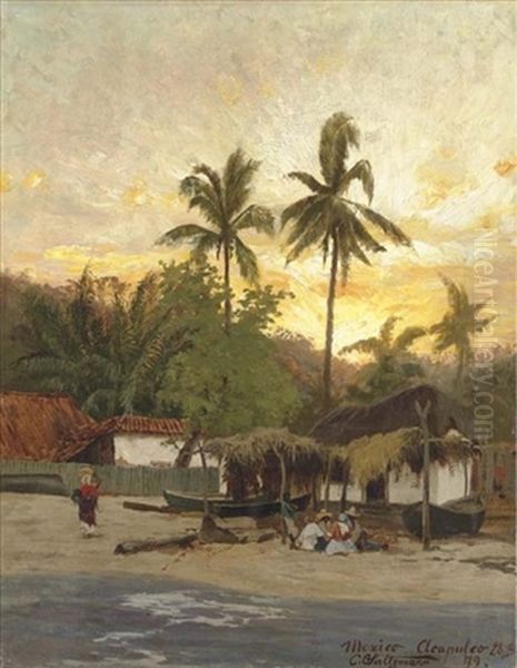 View Of Acapulco Oil Painting by Carl Saltzmann