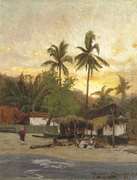 View Of Acapulco Oil Painting by Carl Saltzmann