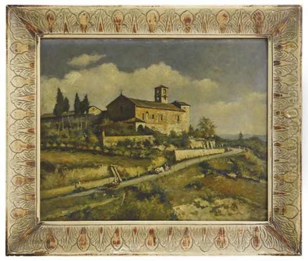 Casolare Senese Oil Painting by Antonio Salvetti