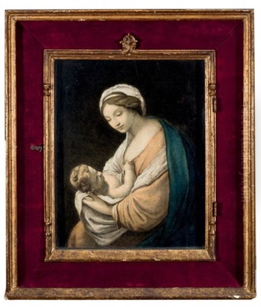 Virgen Con Nino Oil Painting by Giovanni Battista Salvi (Il Sassoferrato)