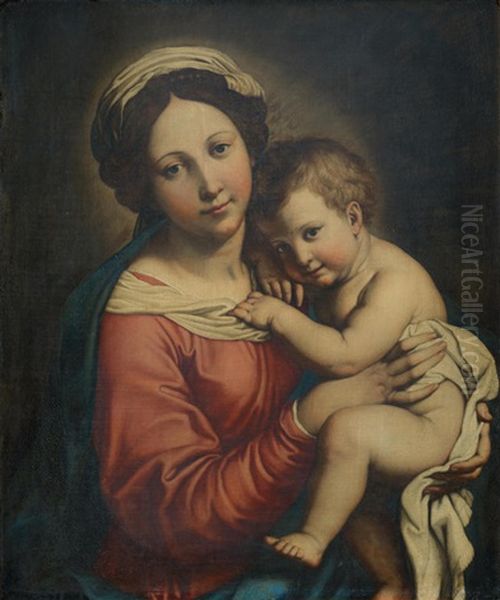 The Madonna And Child Oil Painting by Giovanni Battista Salvi (Il Sassoferrato)