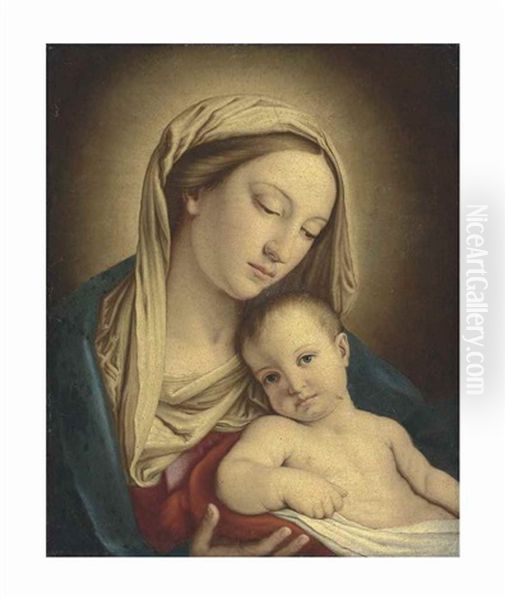 The Madonna And Child Oil Painting by Giovanni Battista Salvi (Il Sassoferrato)