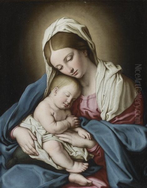 The Madonna And Child Oil Painting by Giovanni Battista Salvi (Il Sassoferrato)