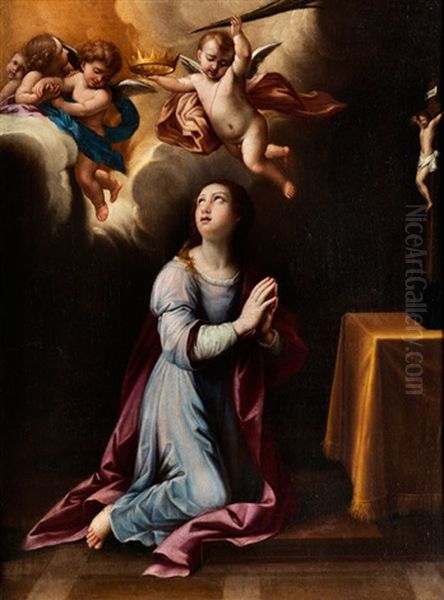 Heillige Martyrerin In Ekstase Oil Painting by Giovanni Battista Salvi (Il Sassoferrato)