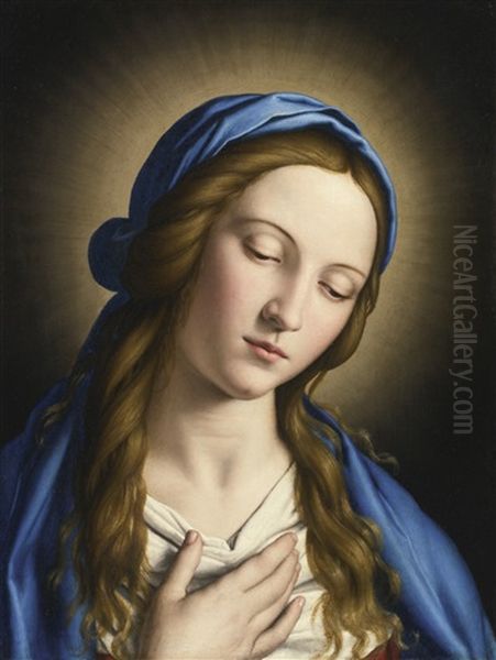 The Madonna Oil Painting by Giovanni Battista Salvi (Il Sassoferrato)