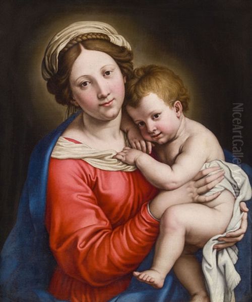 Madonna Mit Kind Oil Painting by Giovanni Battista Salvi (Il Sassoferrato)