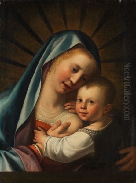 Madonna Mit Kind Oil Painting by Giovanni Battista Salvi (Il Sassoferrato)