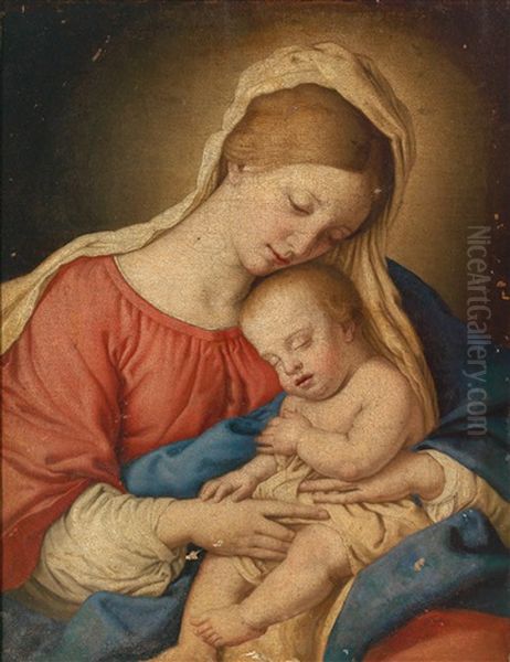 Madonna Mit Kind Oil Painting by Giovanni Battista Salvi (Il Sassoferrato)