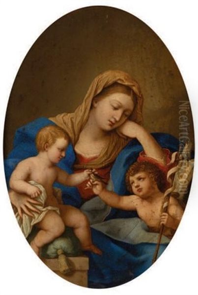 La Vierge A L'enfant Avec Saint Jean-baptiste by Giovanni Battista Salvi (Il Sassoferrato)