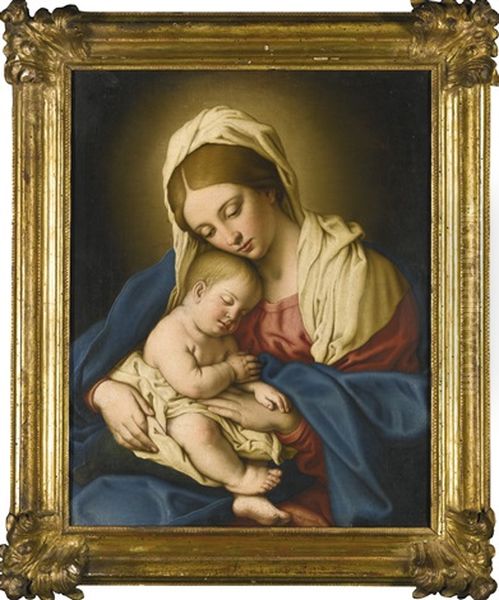 Madonna And Child Oil Painting by Giovanni Battista Salvi (Il Sassoferrato)