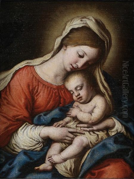 Virgen Con El Nino by Giovanni Battista Salvi (Il Sassoferrato)