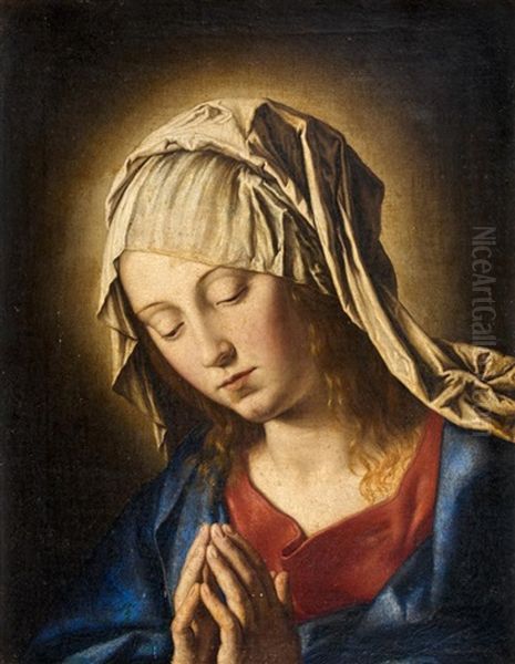 Vierge Aux Mains Jointes Oil Painting by Giovanni Battista Salvi (Il Sassoferrato)